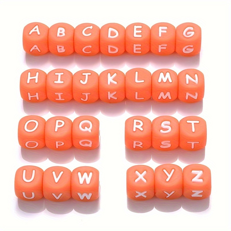 Silicone Letter Beads Suitable For Diy Bracelet Keychain Bag - Temu