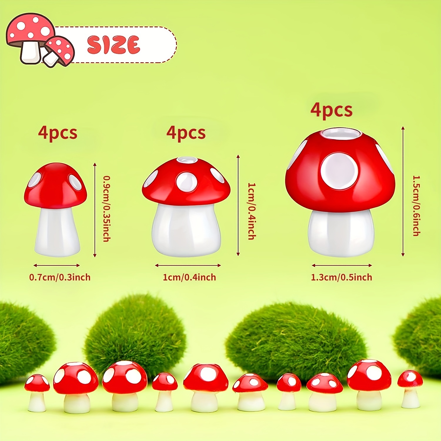 12PCS mushroom accessories Decor Outdoor Fake Mushrooms Miniature