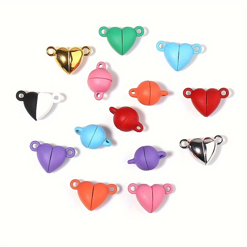 Love Heart Shaped Magnetic Connected Clasps Beads Charms - Temu