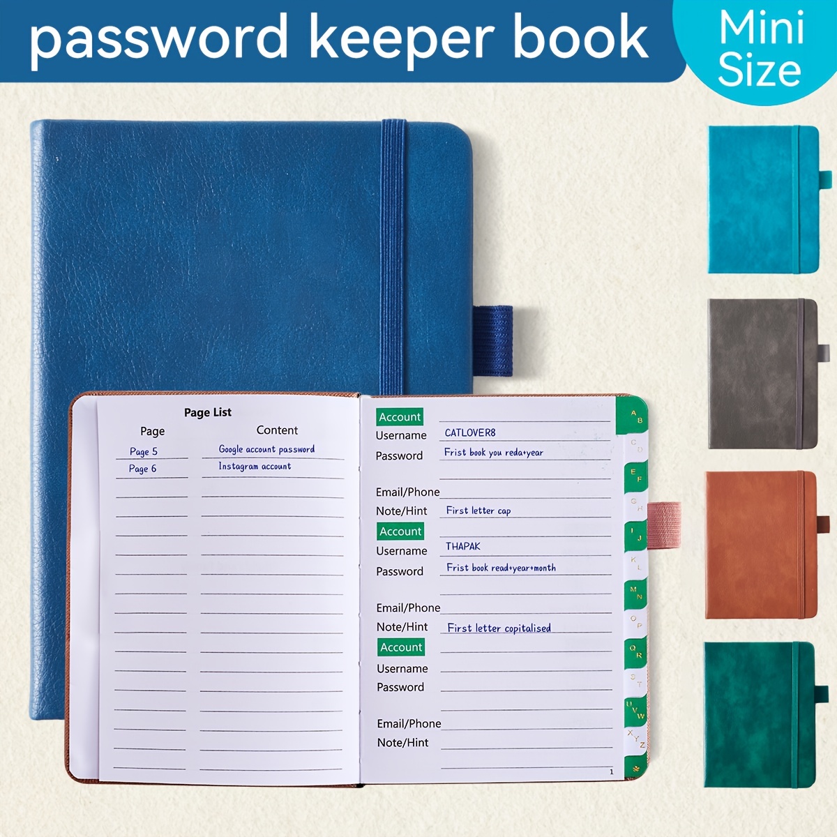 A6 Password Book With Alphabetical Tabs, Great Internet Password Keeper For  Seniors/Office/Home, Perfect Notebook/Address Section To Get All Passwords