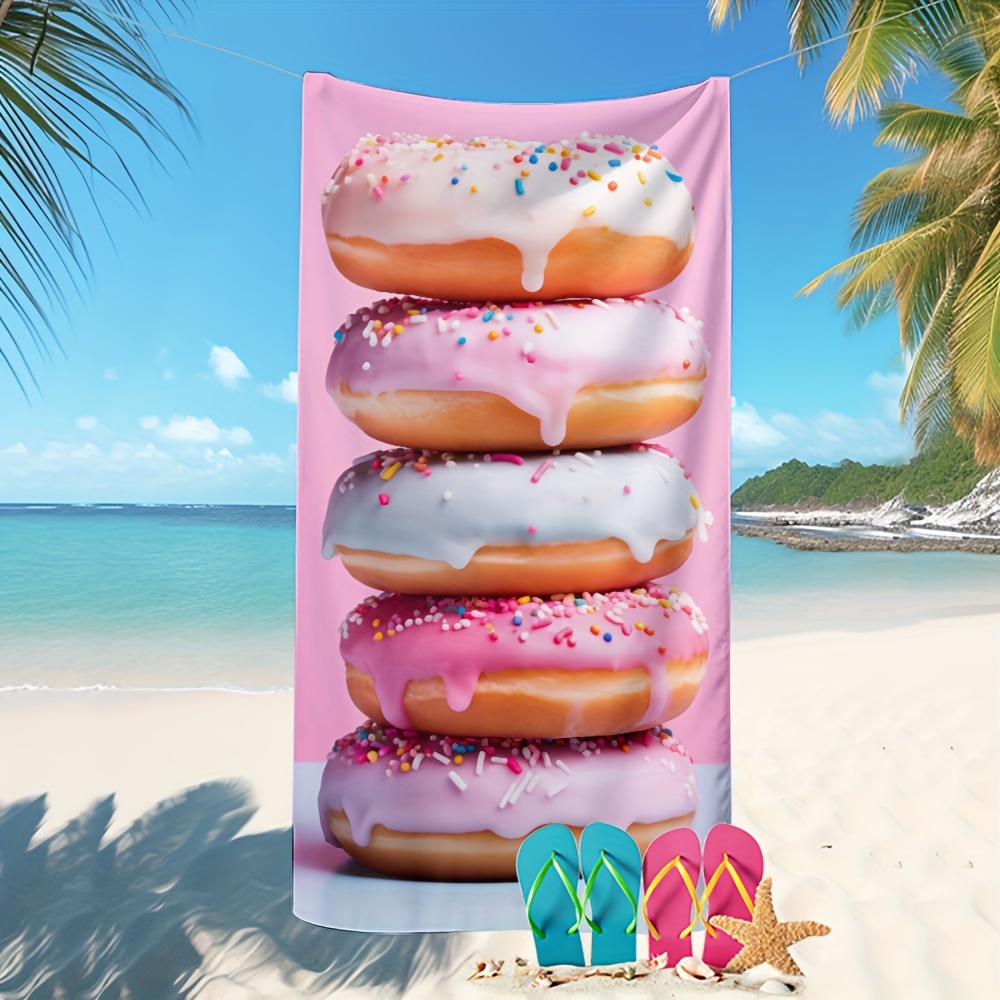 Telo mare a forma di ciambella rosa in microfibra asciugatura rapida_voghion.com