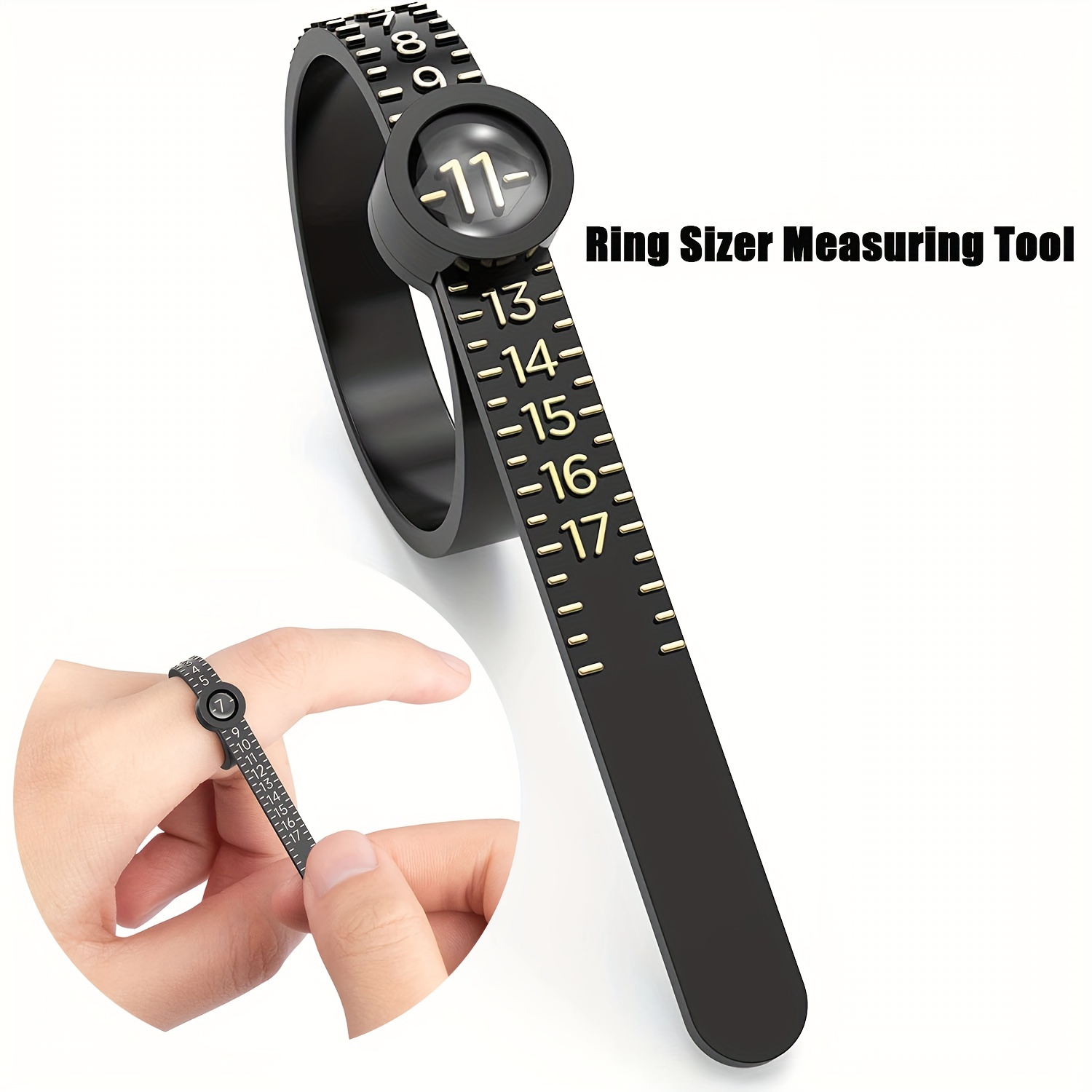 PINXOR 12pcs American Ring Size Measuring Tools Ring Sizer Ring Measurer for Daily Use, Women's, Grey Type