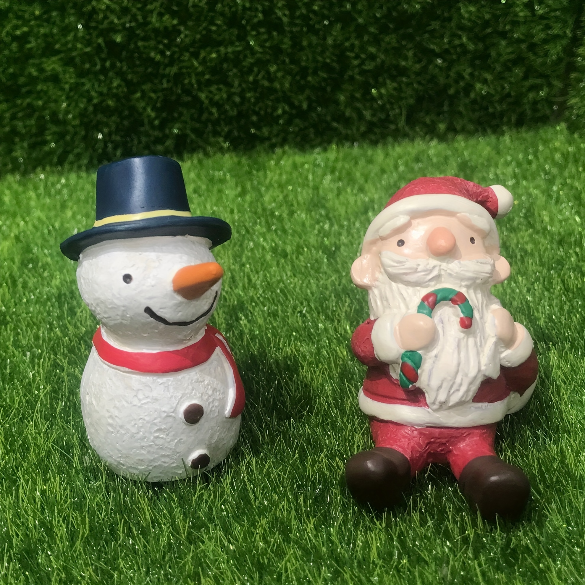 Christmas Decoration Santa Claus Snowman Mini Home Landscape Decoration  Snow Resin Craft Gift Mini Statue Accessories DIY