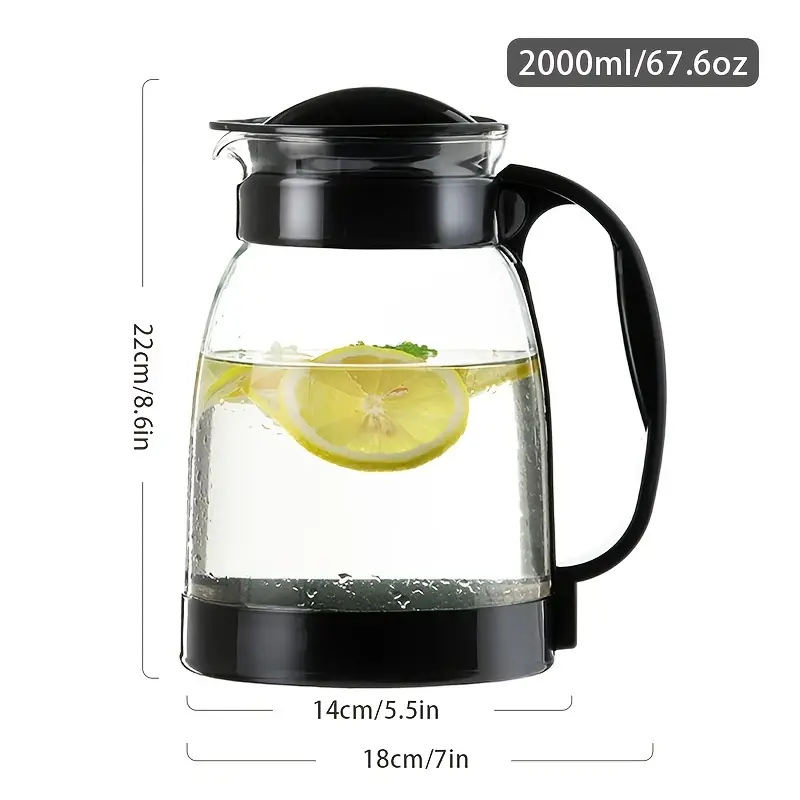 1pc cold water bottle 2000ml 67 6oz glass kettle high temperature resistant household teapot cool water cup large capacity cold water jug details 5