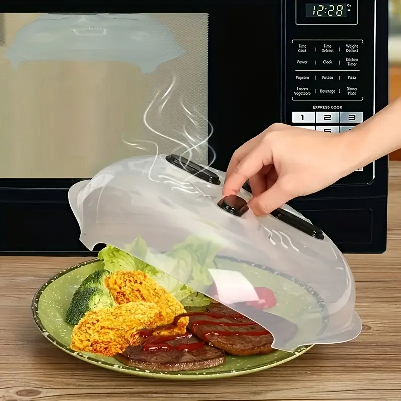 1pc Magnetic Microwave Cover, Splash Guard With Steam Vent For Clean And  Organized Cooking, Microwave Cover Plate Cover, 12*11*3.25in, Food  Protection