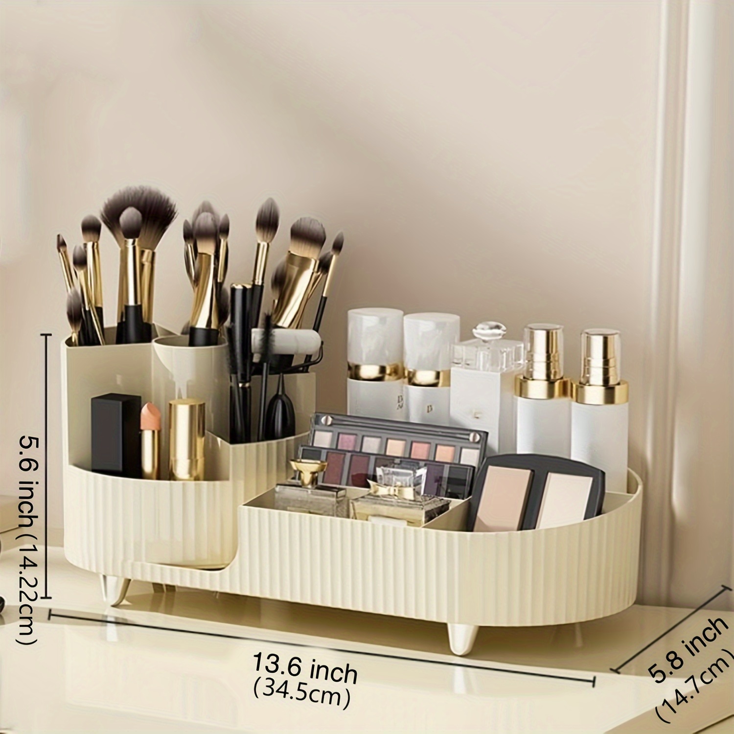 Rotating Makeup Organizer Grande Capacità Display Cosmetico - Temu Italy