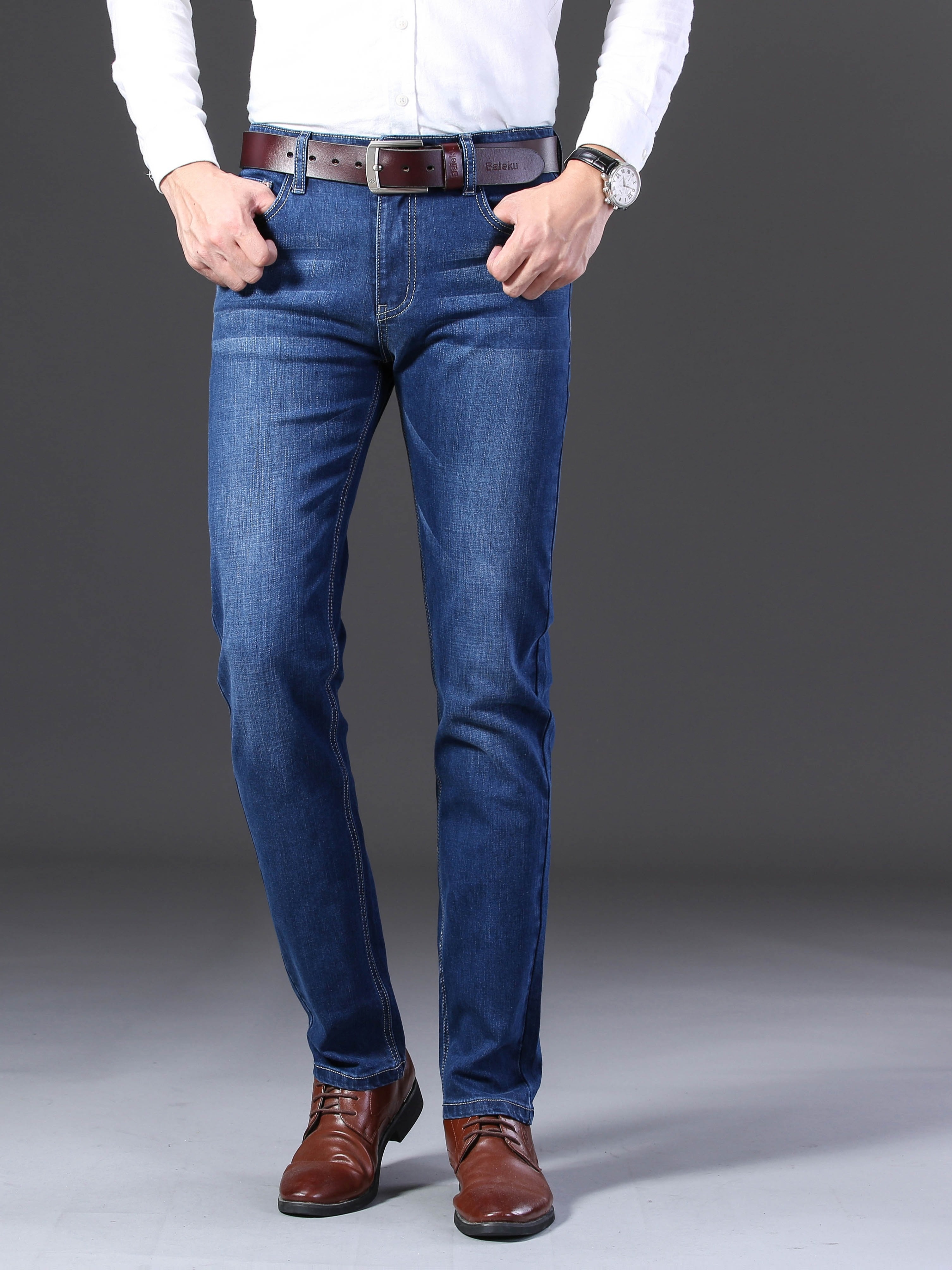 Chic Jeans For Business, Men's Semi-formal Stretch Dress Pants For All  Seasons, Father's Gift