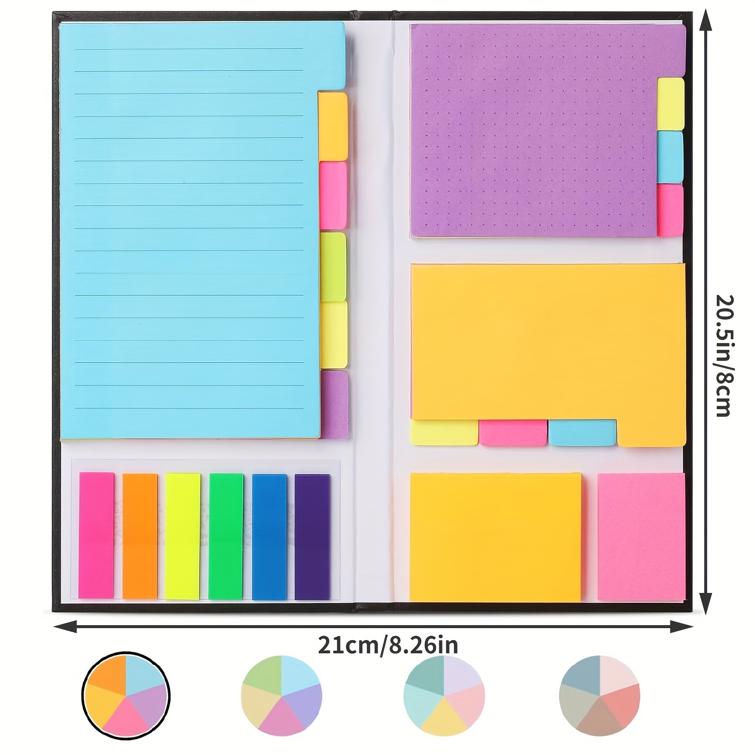 Office Supplies Sticky Notes Divider Sticky Notes Tabs ,tabbed Self-stick  Lined Bright Colors Note Pad, School Supplies 2 Pieces 120 Index Notes