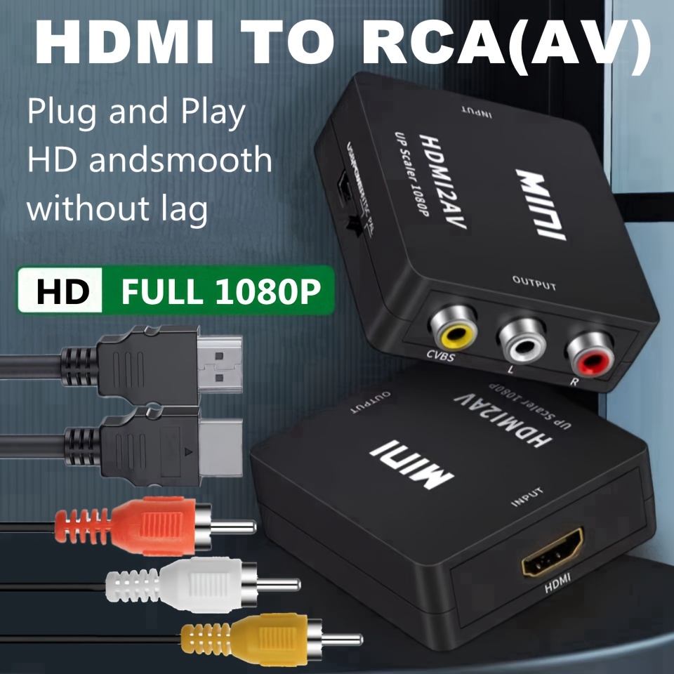 HDMI To RCA AV Adapter Converter Cable CVBS 3RCA 1080P Composite Video  Audio