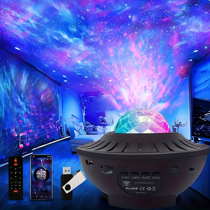 Star Projector Galaxy Projector Bedroom Music Speaker White - Temu