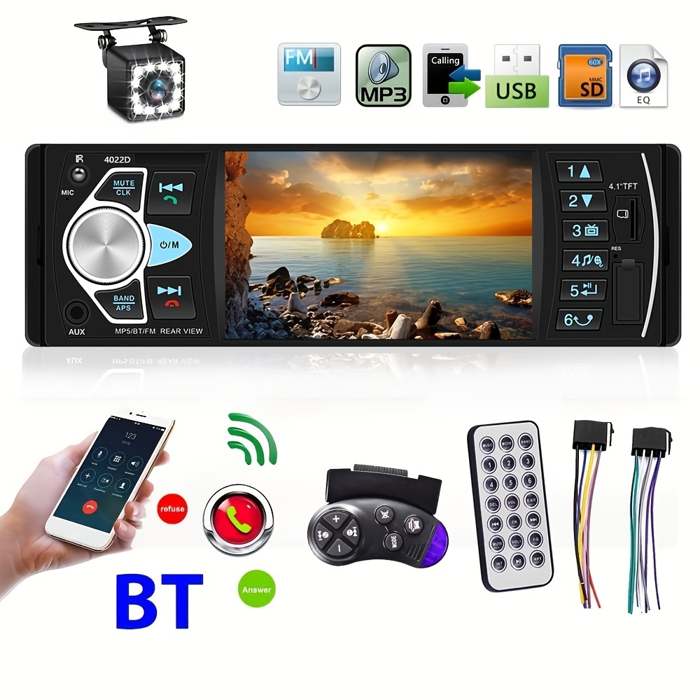  7 pulgadas Flip-Out Single DIN pantalla táctil estéreo para  coche Android 10.0 Radio de coche con Bluetooth Panel desmontable en  tablero Unidad principal de navegación GPS 1 DIN reproductor de video