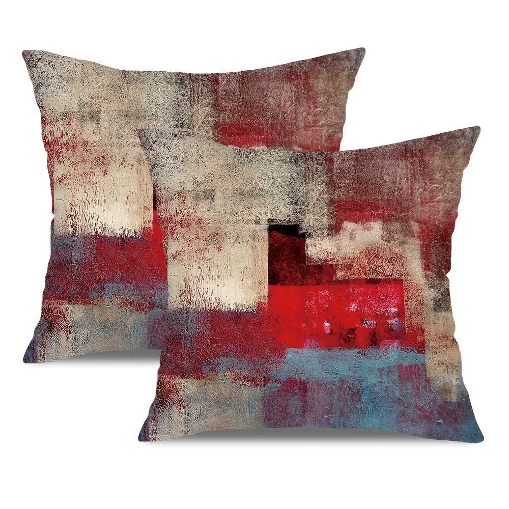 Double-sided Print Vintage Abstract Throw Pillow Covers, Messy Rust  Painting Decorative Pillow Cases Home Decor For Couch Sofa Living Room  Bedroom,,without Pillow Inserts - Temu