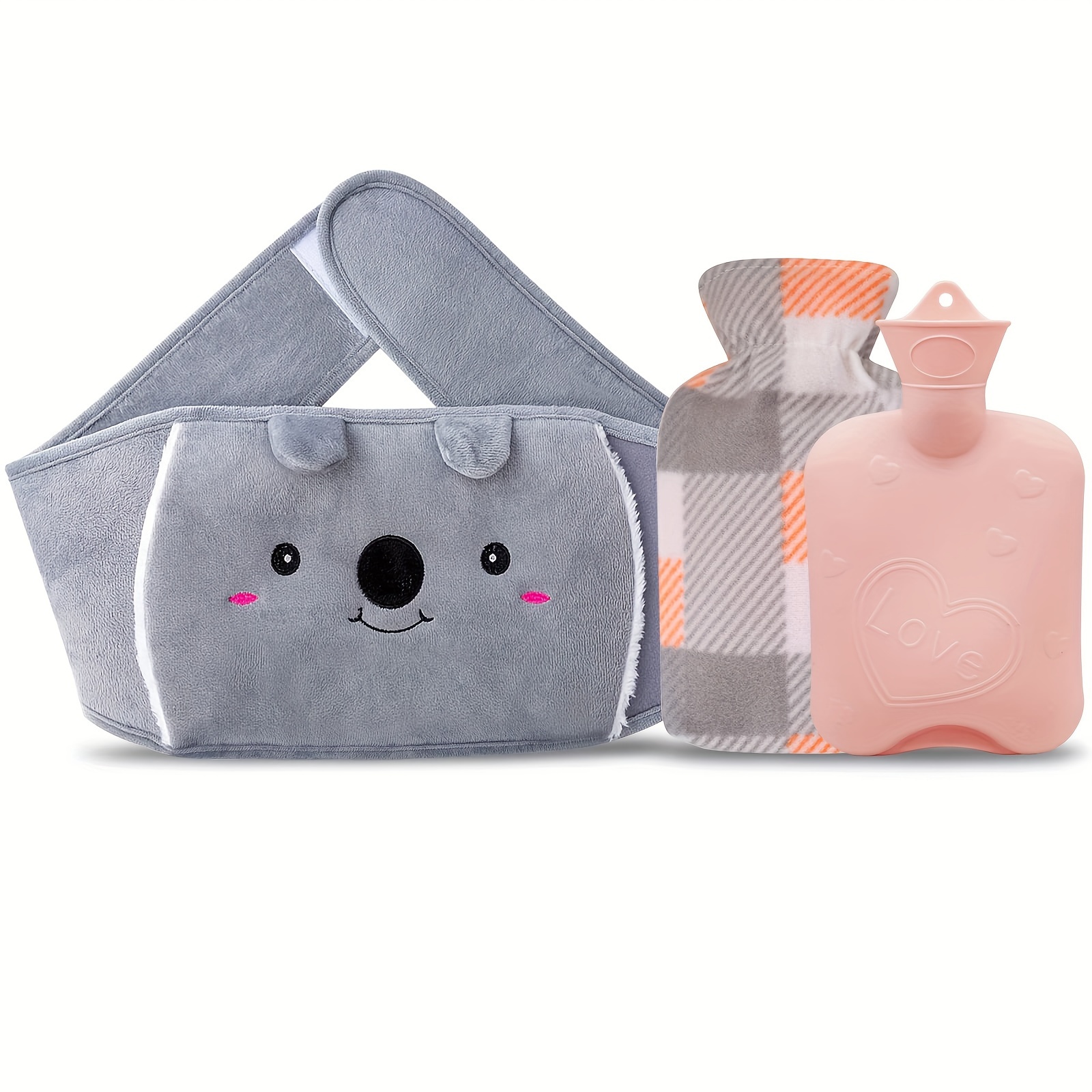 1000ml Hot Water Bottle Injection Type Explosion-proof Plush Warm Handbag  For Kids, Warm Belly And Bedding For Girls, Winter