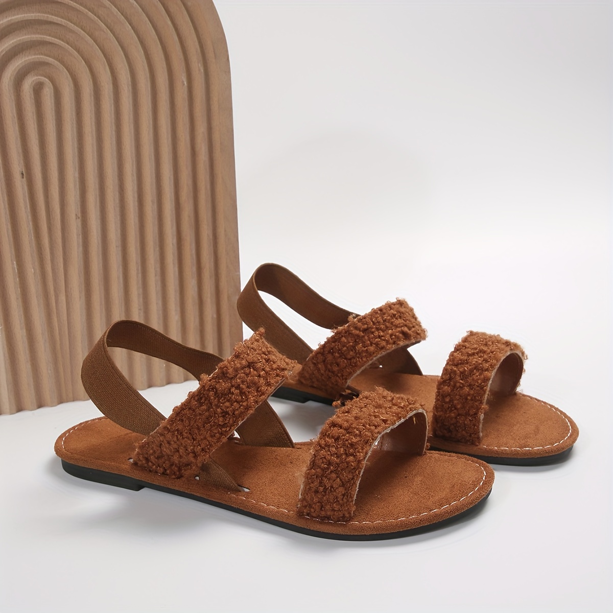 Fuzzy two clearance strap sandals