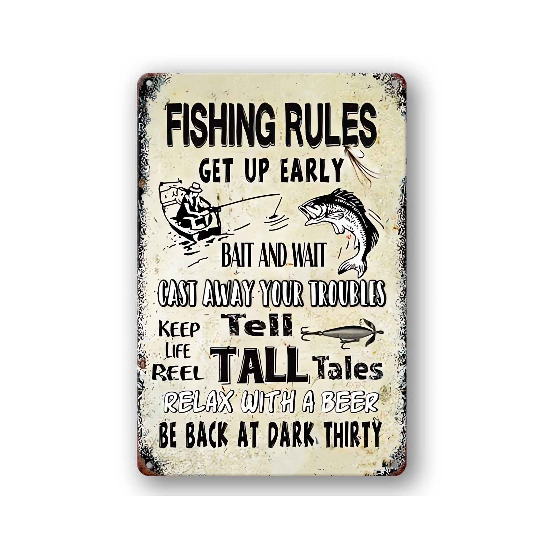 Rogue River Tactical Funny Size Matters Fishing Metal Tin Sign