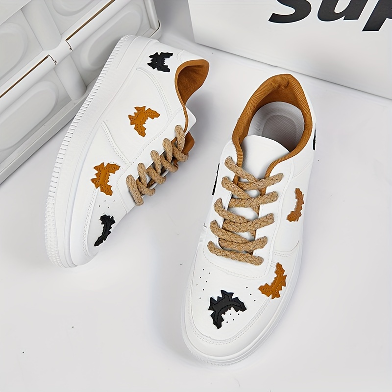 Men's Cute Chunky Skate Shoes With Good Grip, Breathable Lace-up Sneakers,  Men's Footwear For Halloween - Temu