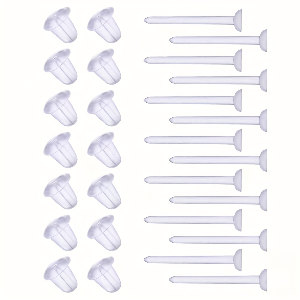 Clear Plastic Stud Earrings, Hypo Allergenic Studs, Earring Trays