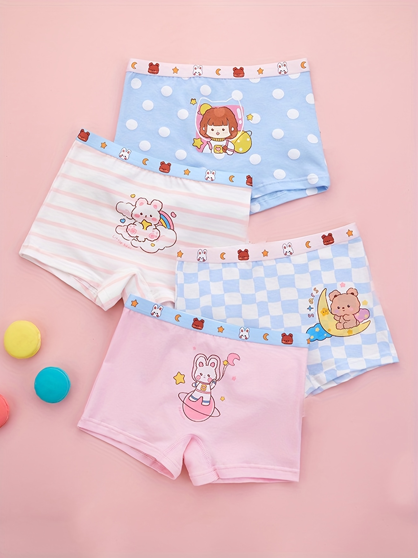 Cute Cartoon Candy Cat Child Girls Underwear Kids Pretty Boxer