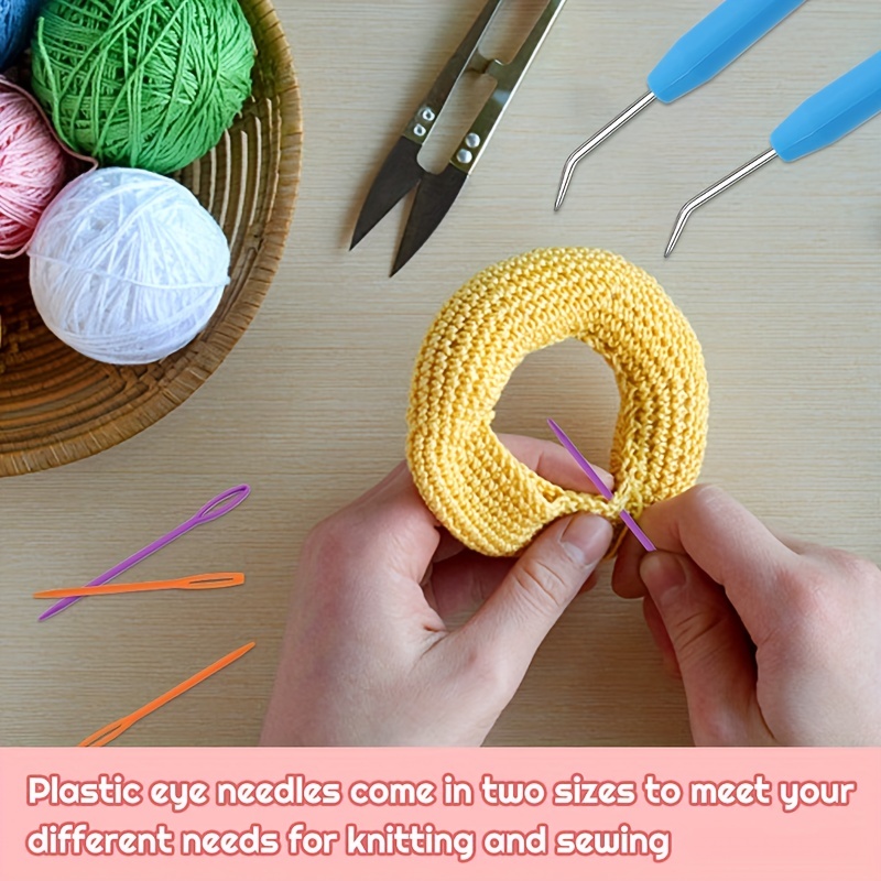 TLKKUE 20pcs Loom Knitting Hook Set With Plastic Large Eye Needles