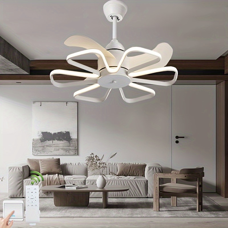 Led Smart Fan Light Ceiling Fan Light Remote Control - Temu