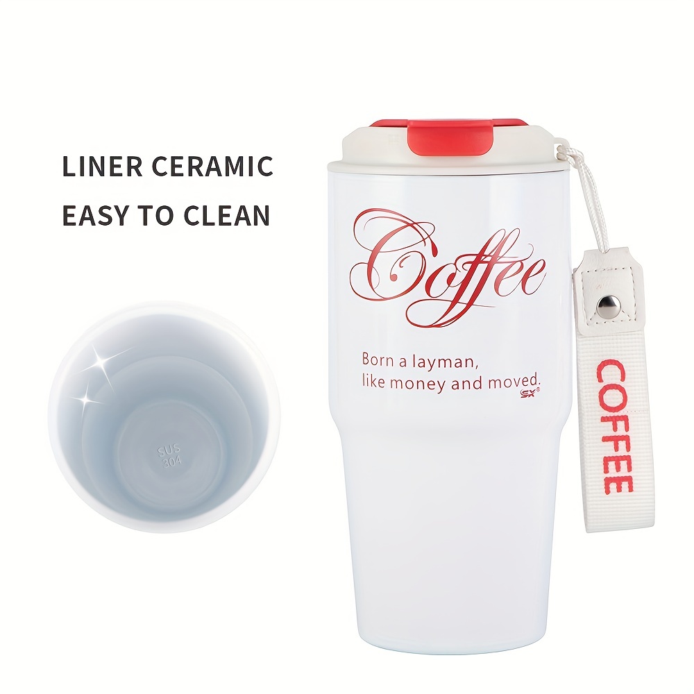 Coffee Mug Portable Stainless Steel Liner Easy To Clean Leak - Temu