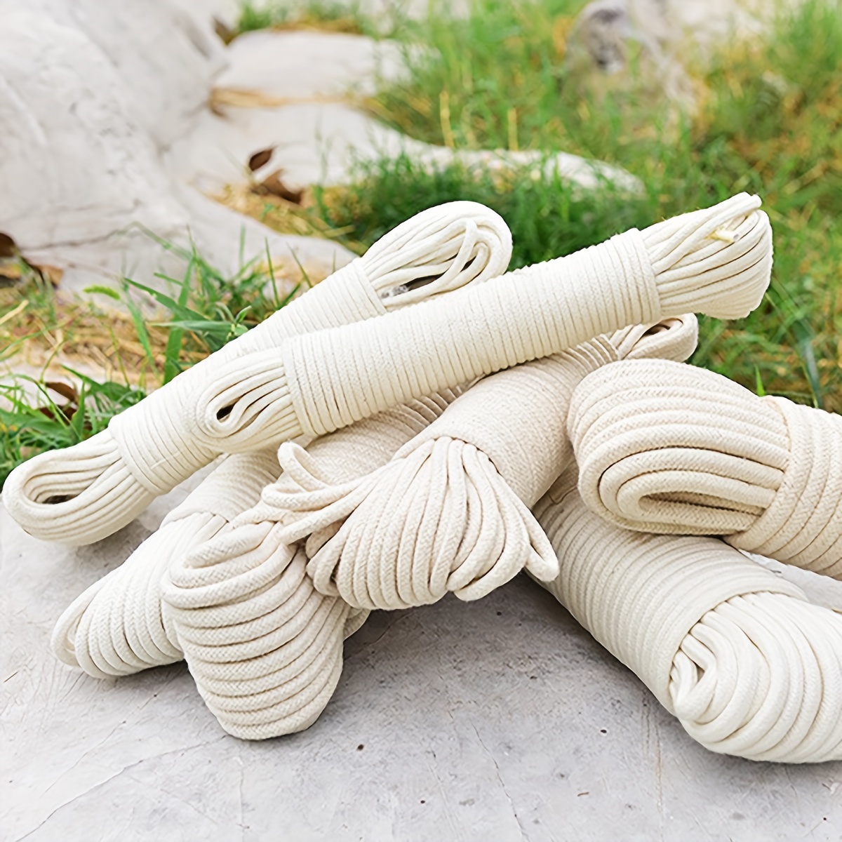 

1pc Braided Rope Cotton Rope, Clothesline All Purpose Braided Cord For Diy Rope Basket/mat As Candle Replacement Wick Self Watering Rope For Potted Plants