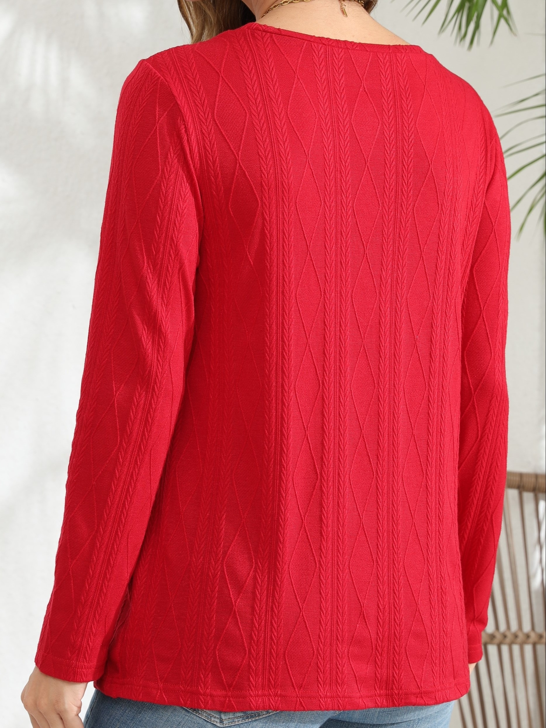 J. Jill Red Crewneck Long Sleeve Sweater size small