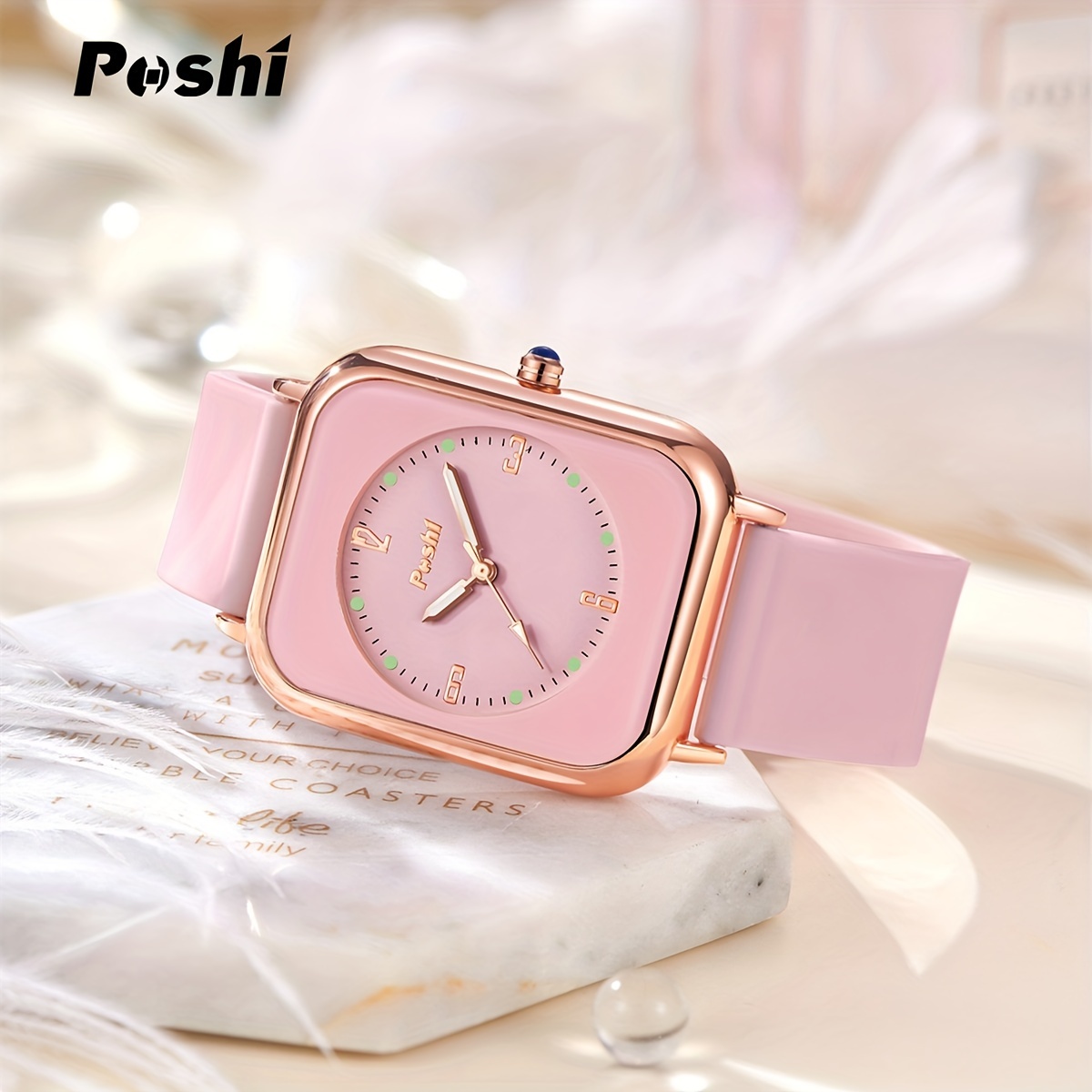 Women's Casual Square Watch Luminous Wrist Watch with Easy Read