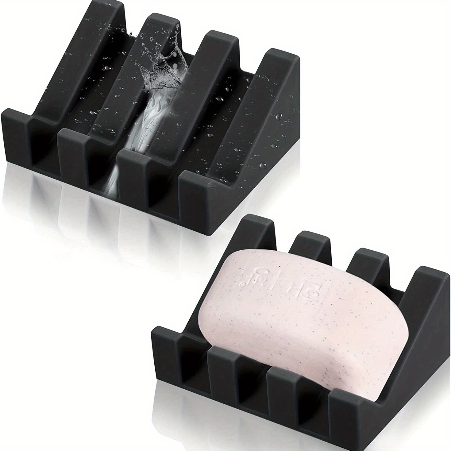 Silicone Soap Dish Self Draining Waterfall Bar Soap Holder