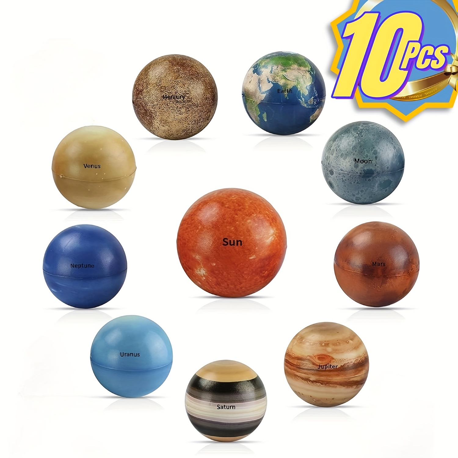 9pcs Solar System Planet Stress Balls, Stress Relief Planets And Space Ball  Educational Toys, Anti Stress Solar Educational Balls For Adults And Kids