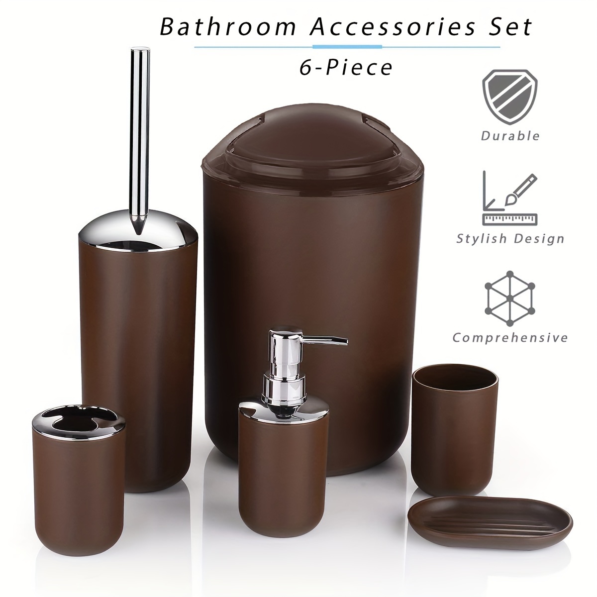 6 Pezzi Set Accessori Bagno Set Regalo In Plastica Porta - Temu Italy