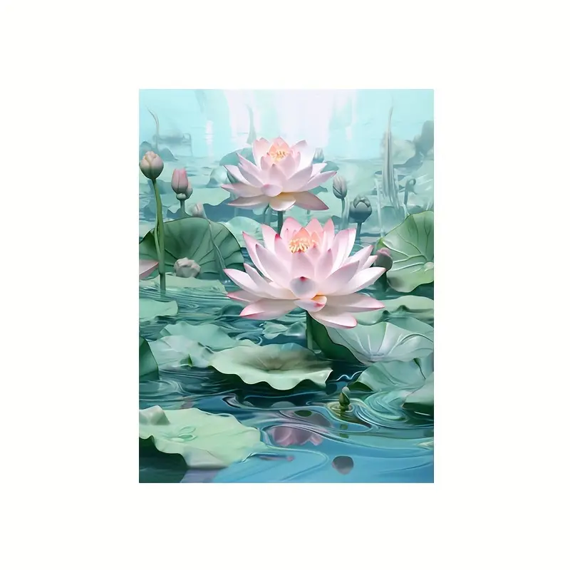 Lotus Flower Diamond Painting Kit 5d Diamond Art Set - Temu