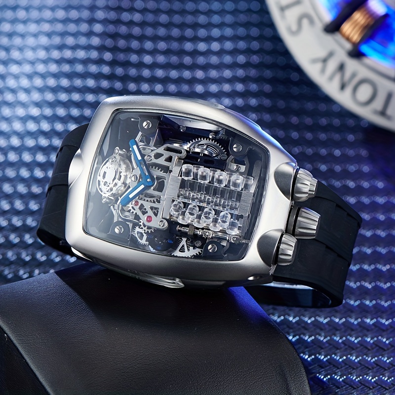 Bugatti Chiron Tourbillon Autoamtic Reloj Para Hombre Motor De 16