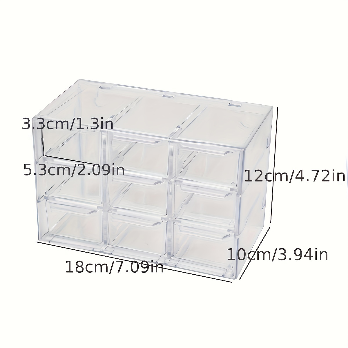 2Pcs Casier Rangement Tiroir Plastique à 9 Compartiments Boîte