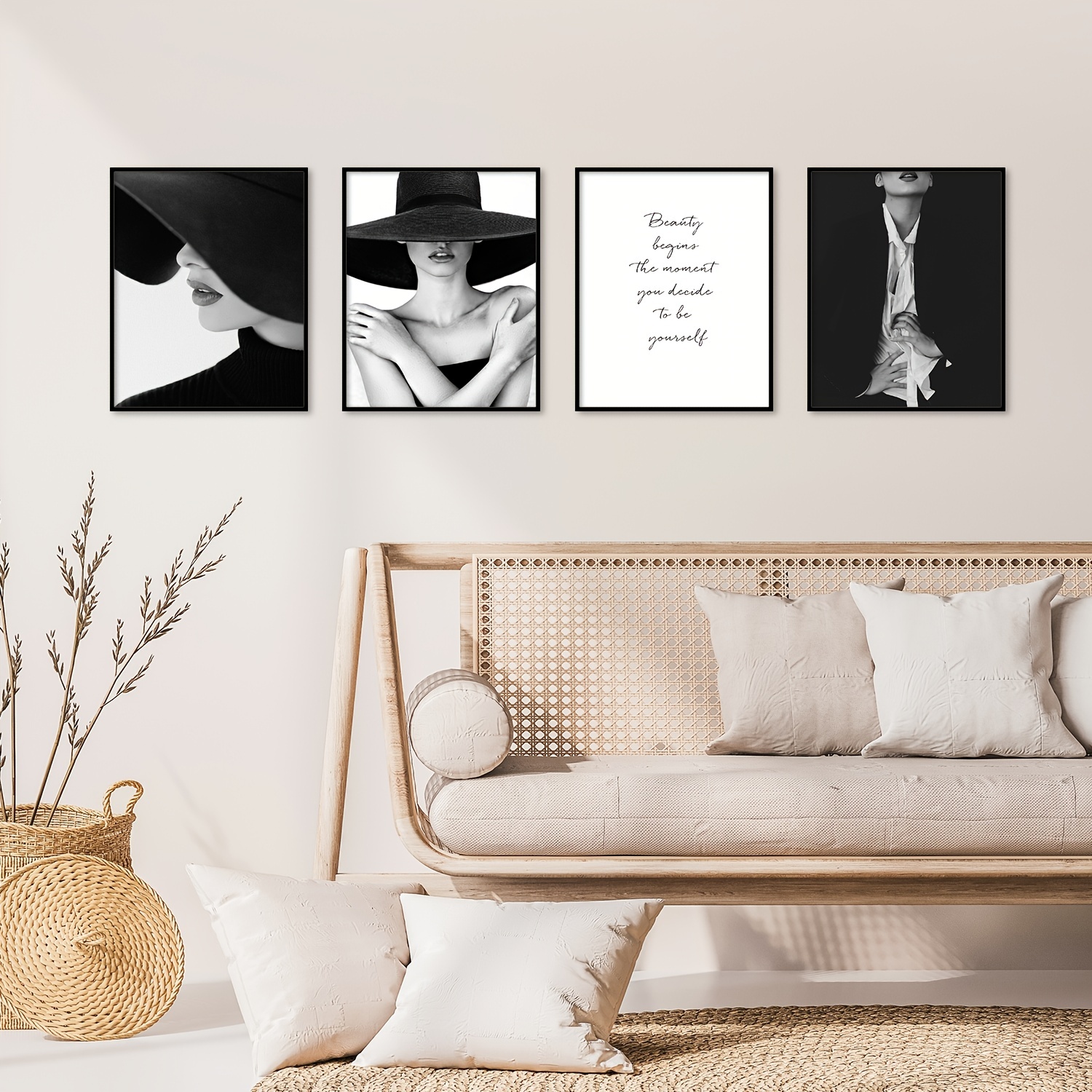 HoozGee Fashion Wall Art Prints Bathroom Decor Set of 6 Red Glam Glitter  Tissue Canvas Posters Pictures Photos Bathroom Artwork Wall Black and White