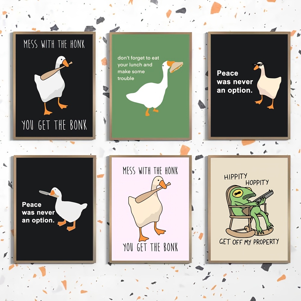 Untitled Goose Game Meme Canvas Print Modern Wall Decor - Temu