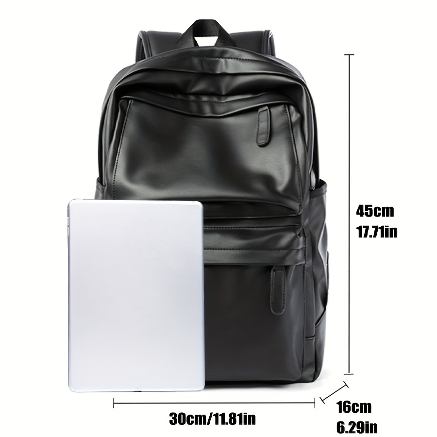 Pu Leather Large Capacity Travel Backpack Laptop Backpack School Bag For  Middle High School College Student - Temu