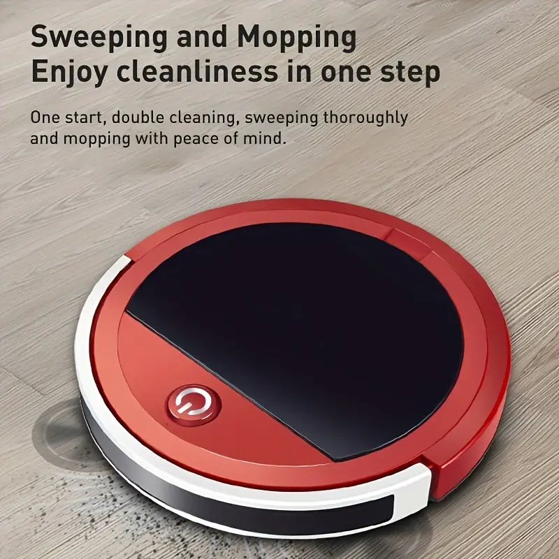 1pc 2800Pa Smart Vacuum Cleaner Robotic Vacuum Cleaner Automatically Sweep Your Home With ThePress Of A Button Four Control Modes WithRemote Control Small Appliance BedroomAccessories Cleaning Tools Red White details 0