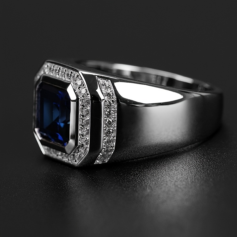 Men's Classic Artificial Sapphire Zinc Alloy Ring