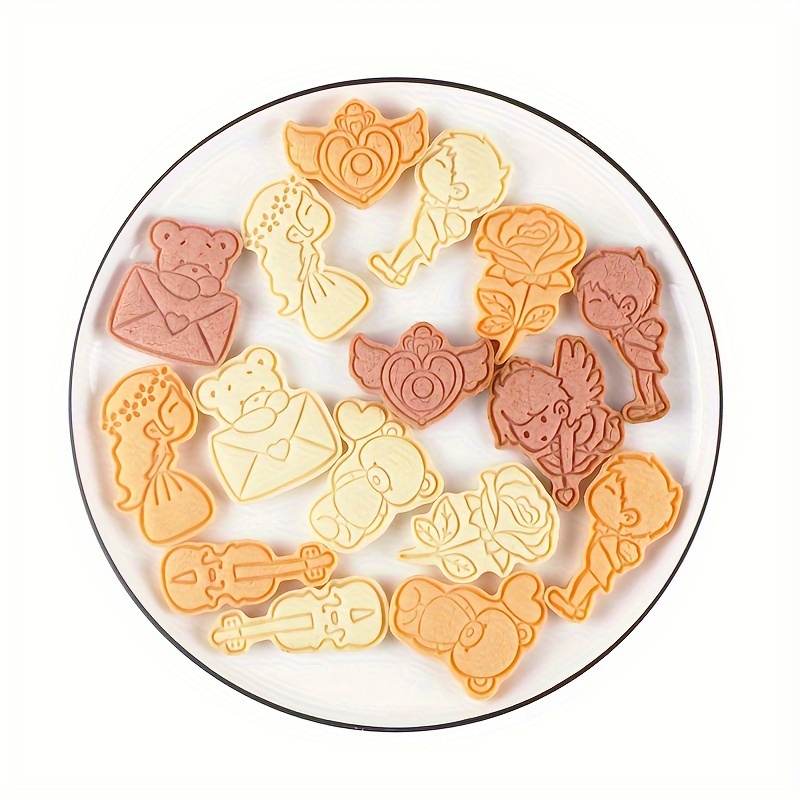 Valentine's Day Cookie Cutters And Stamps 3d Style - Temu