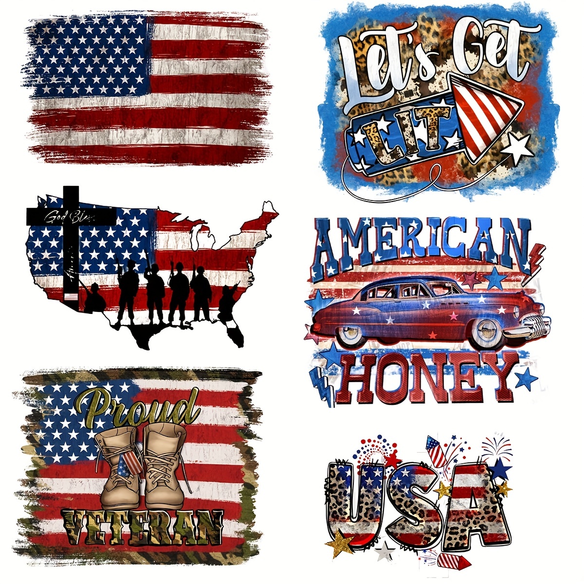 American flag outlet shirt decal