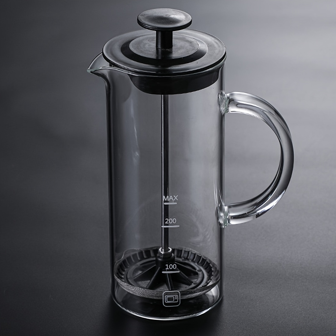 Milk Frother with Glass Handle