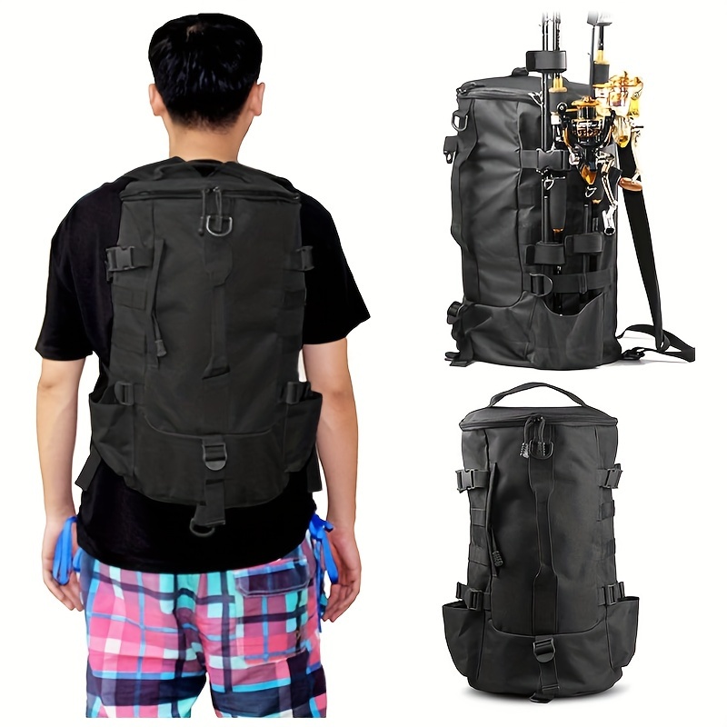 Pannow Cylindrical Fishing Tackle Backpack, Large Capacity