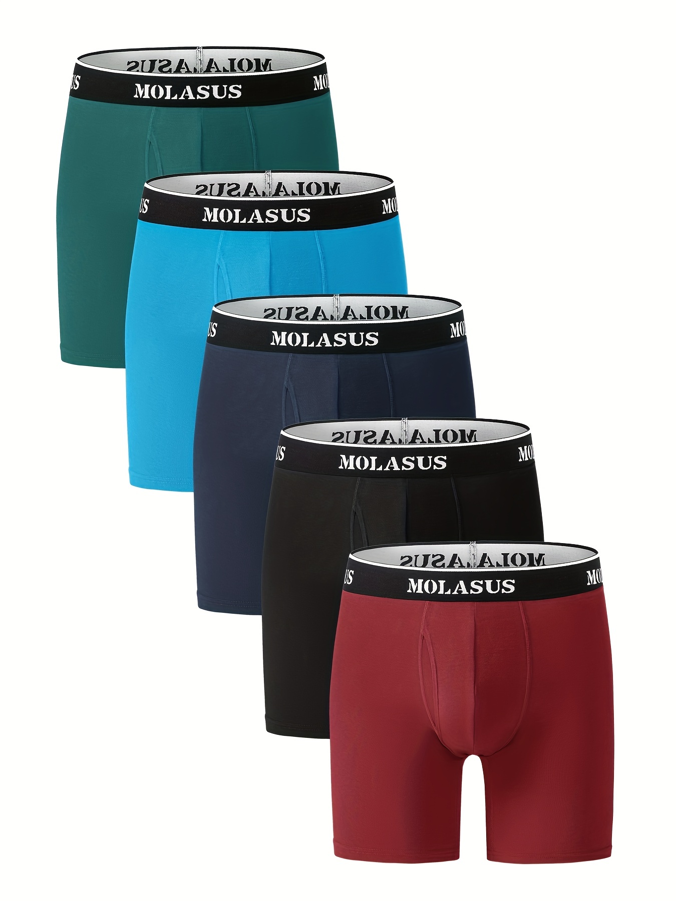 5 Pcs Men's Boxer Briefs Cotton Breathable Comfortable Underwear