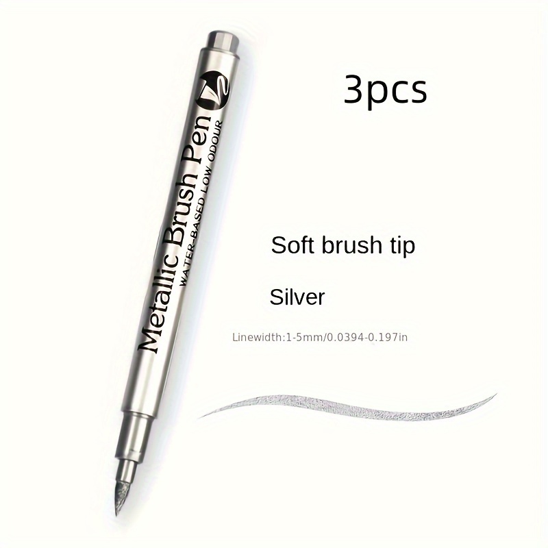 3pcs Metallic Marker Pen Set Golden Silvery Permanent Art Markers for Crafts