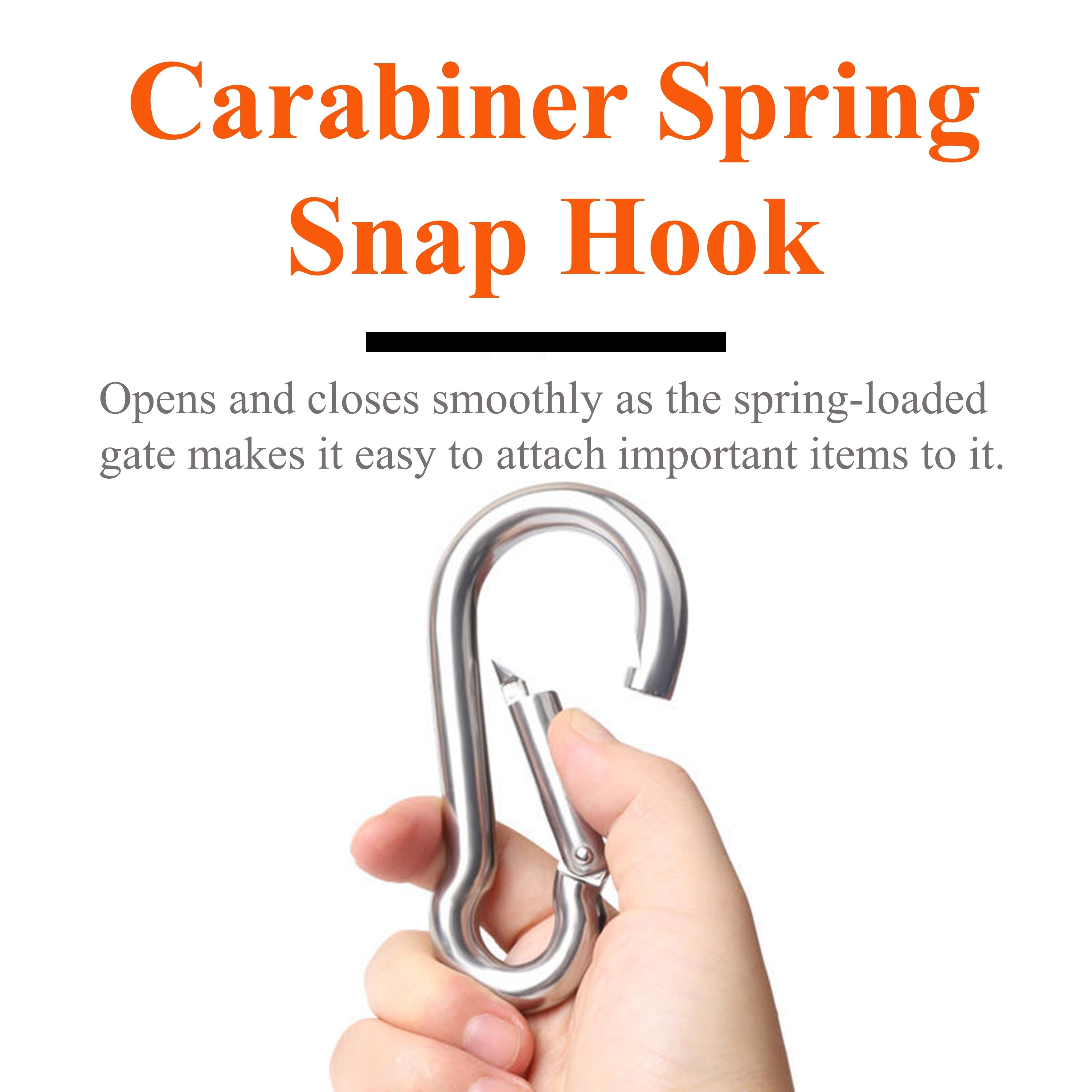 Stainless Steel Carabiner Spring Snap Hook 304 Premium Heavy - Temu