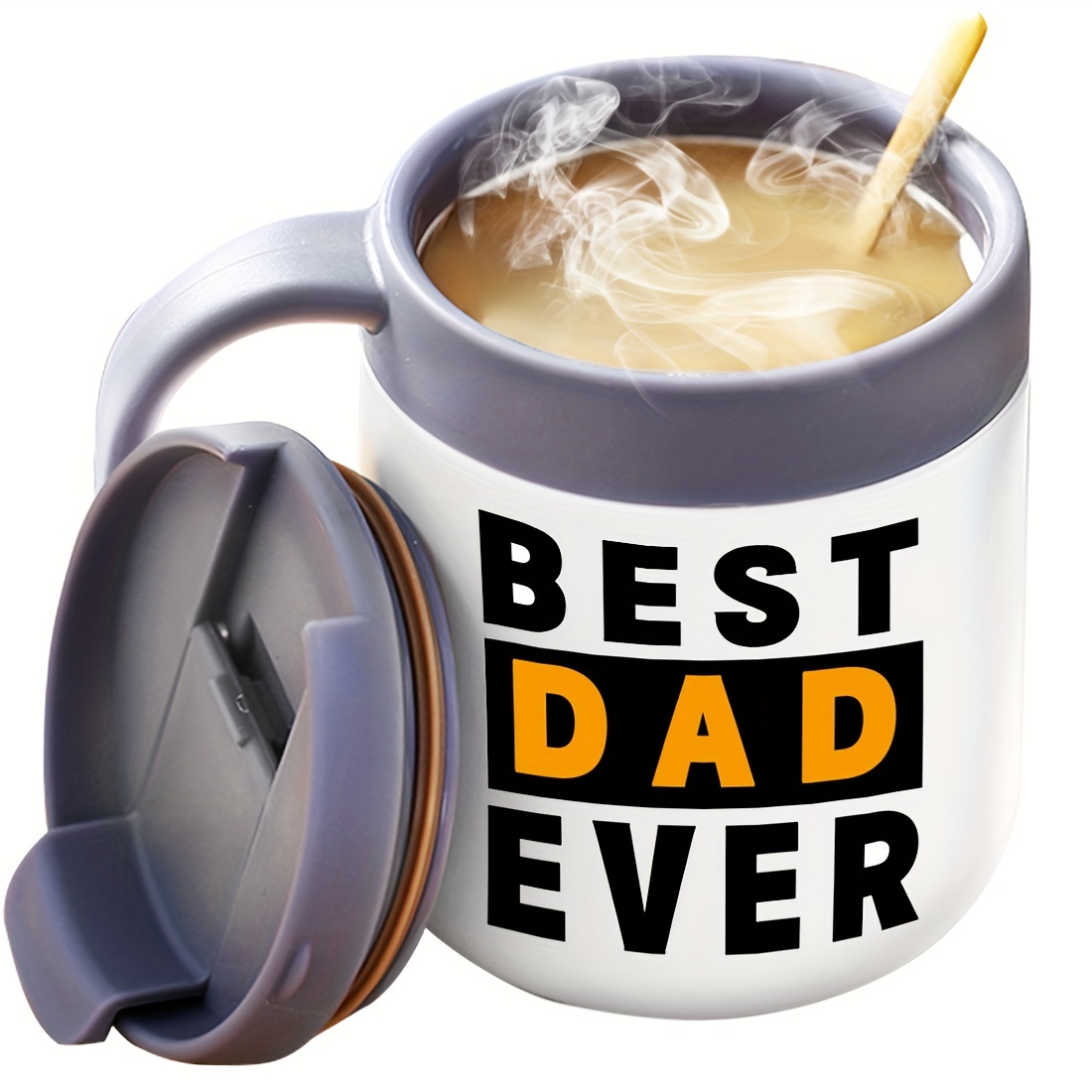 

1pc, Gifts For Dad, Dad Mug, Best Dad Ever Mug, Dad Gifts, Insulated Coffee Mug With Handle And Lid, Funny Dad Christmas Birthday Gifts For Husband Men Him, Fathers Gift Day From Wife Son Daughter