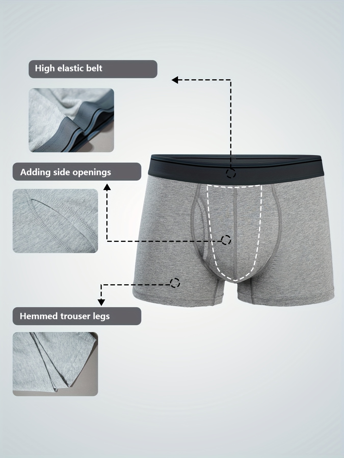 18 Inch Doll Underwear: Gray Boxers With Football Design Elastic