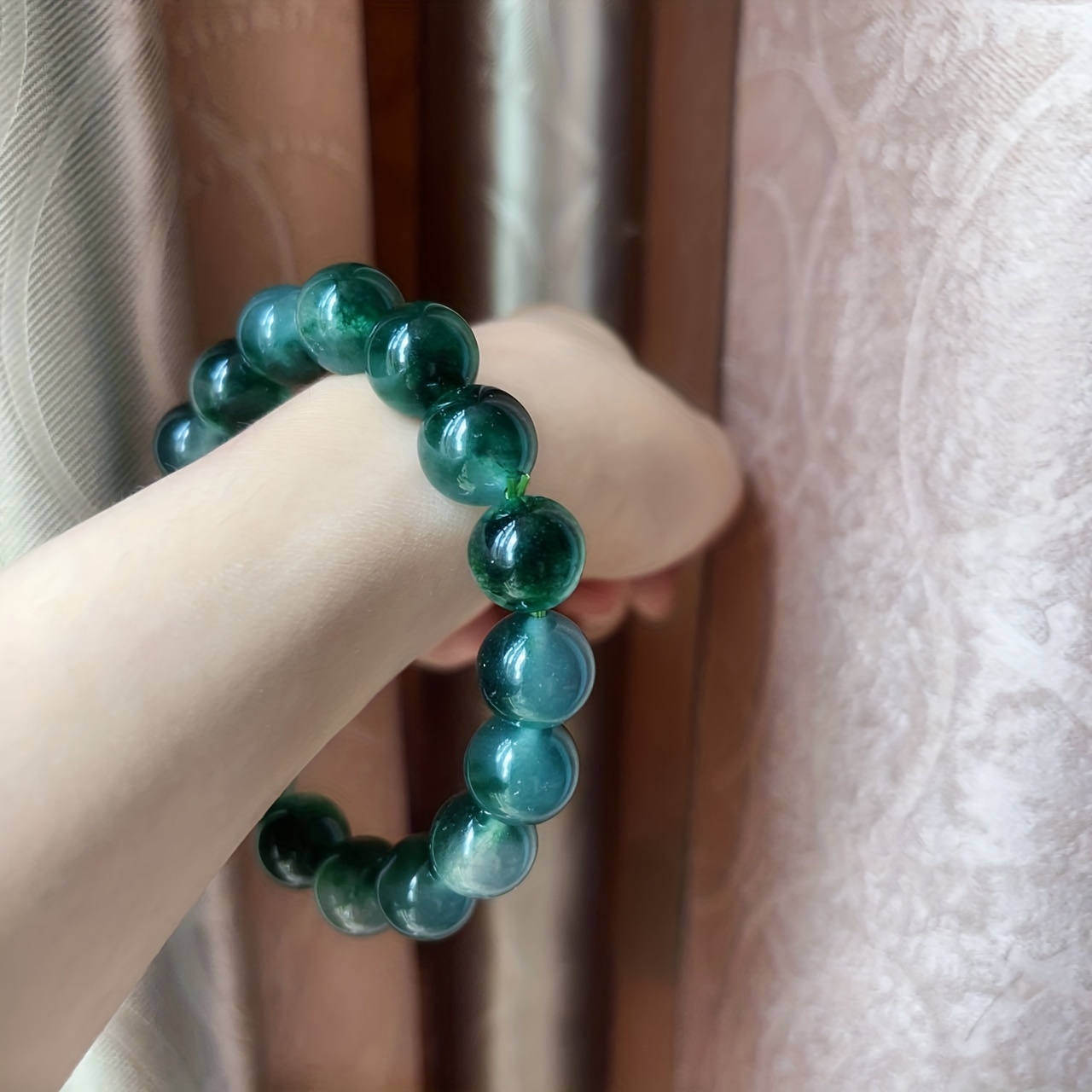 Natural Water Grass Chalcedony Bracelet
