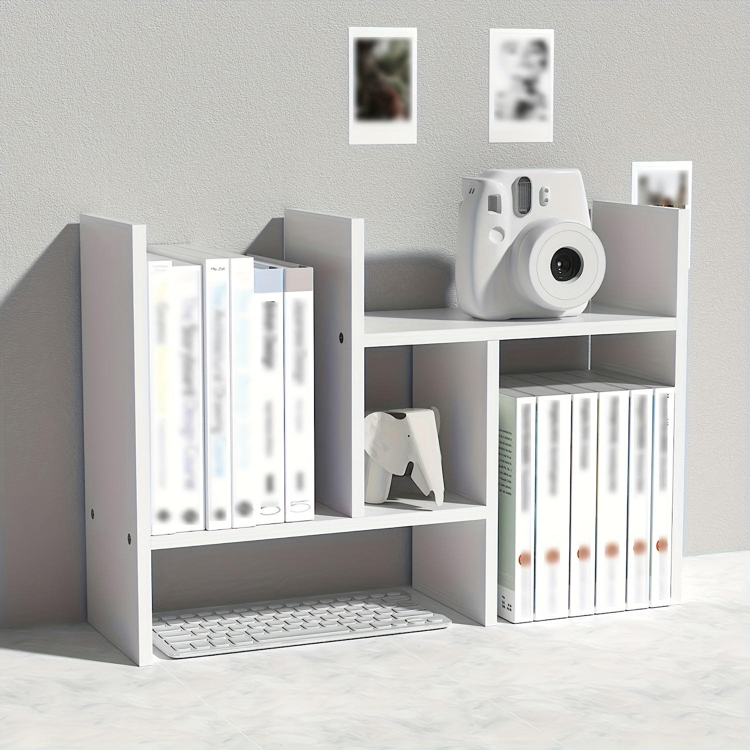Wood Office Desk Shelf Organizer - Desktop Supplies Cute Dresser Top Organization  Storage Rack and Cubicle Decor Aesthetic Bookshelf for Women Man and Kids  (Black-Two Tier)
